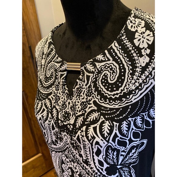 JM Collections Dress Stylish Black & White Holiday Party Dressy Size 1X Stretchy - Picture 5 of 12